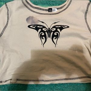 Old butterfly crop top